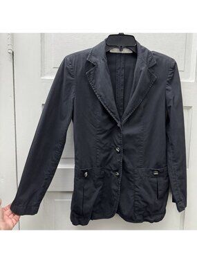 Ferretti Studio Italy Black Lightweight Blazer Jacket Women’s S Shoulder Pads